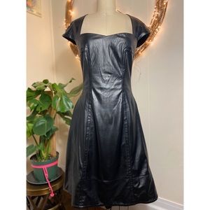 Byron Lars Pleather Fit and Flare Dress